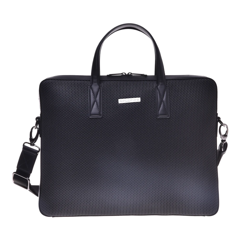 Baldinini Professional bag in black speckled leather Black Heren