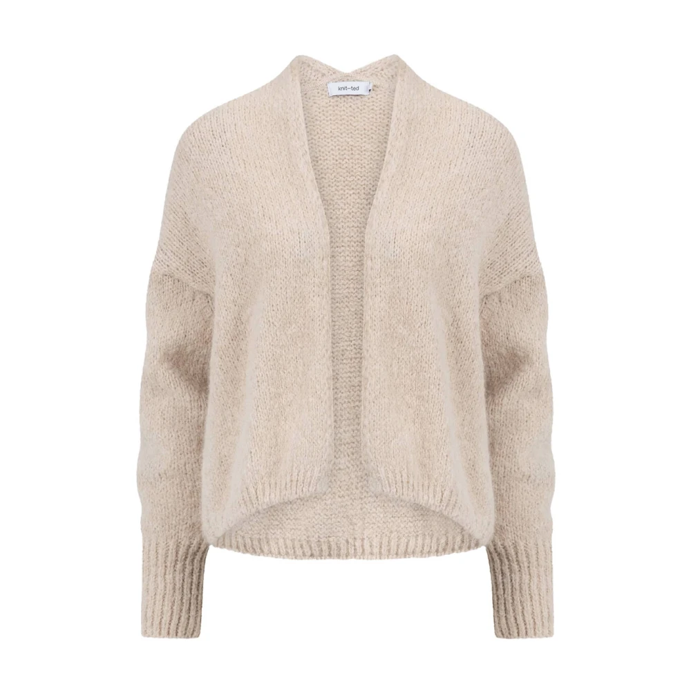Knit-ted Becky Gebreid Vest Beige Dames
