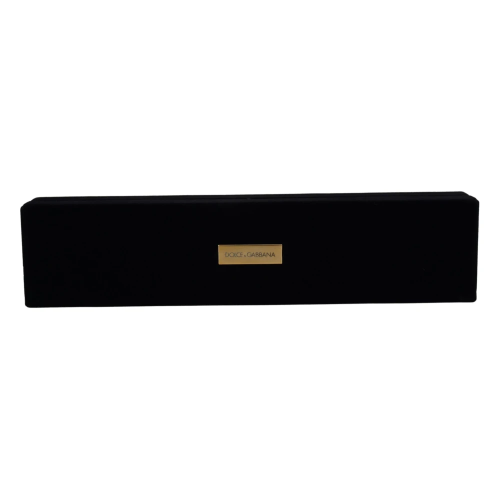 Dolce & Gabbana Svart Velvet Logo Plaque Smyckesask Black, Dam