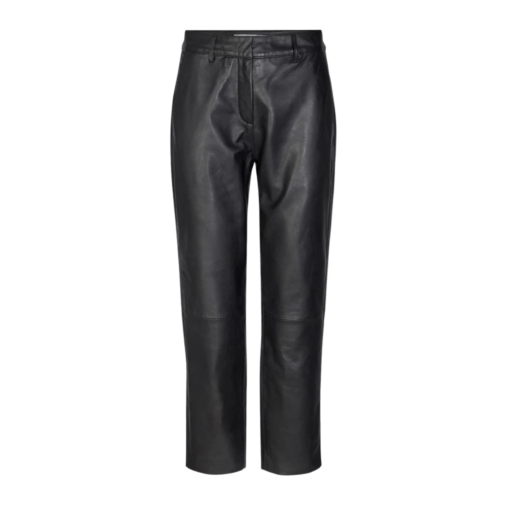 Co'Couture Phoebe Leather Chino Byxor Black, Dam