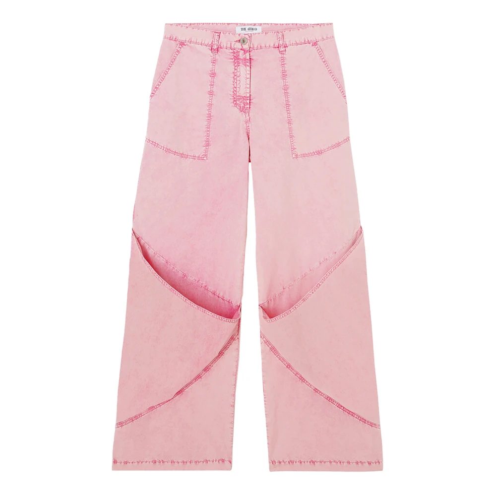 The Attico Roze Wide Leg Baggy Jeans Pink Dames