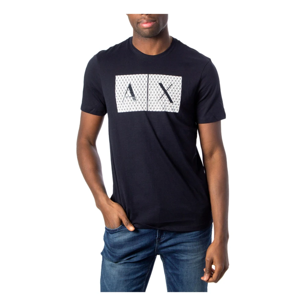 Armani Exchange Men's Blue Round Neck T-Shirt