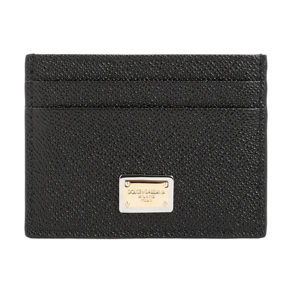 Dolce & Gabbana Women's Black Wallets & Cardholders, One Size, Logo Plaque Card Holder