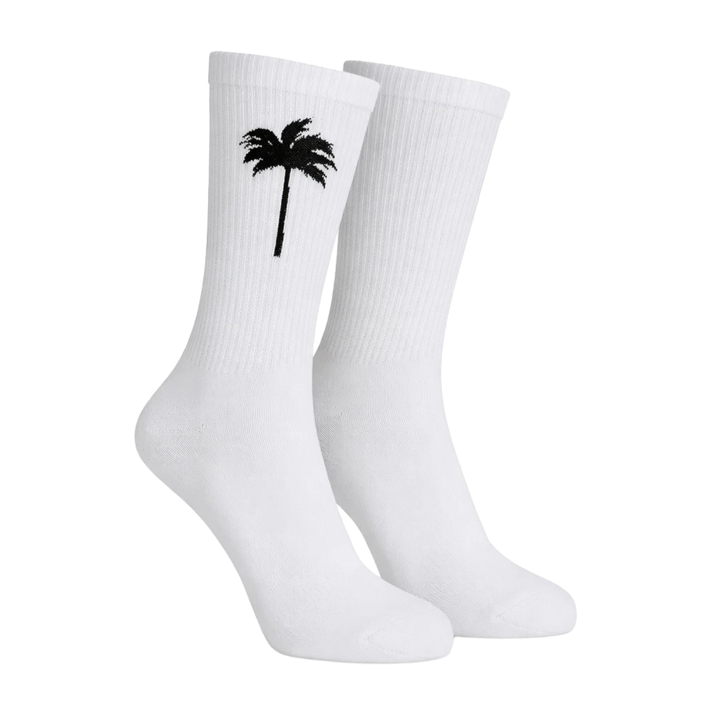 Palm Angels Men's White Palm Socks - Socks - S - Underwear