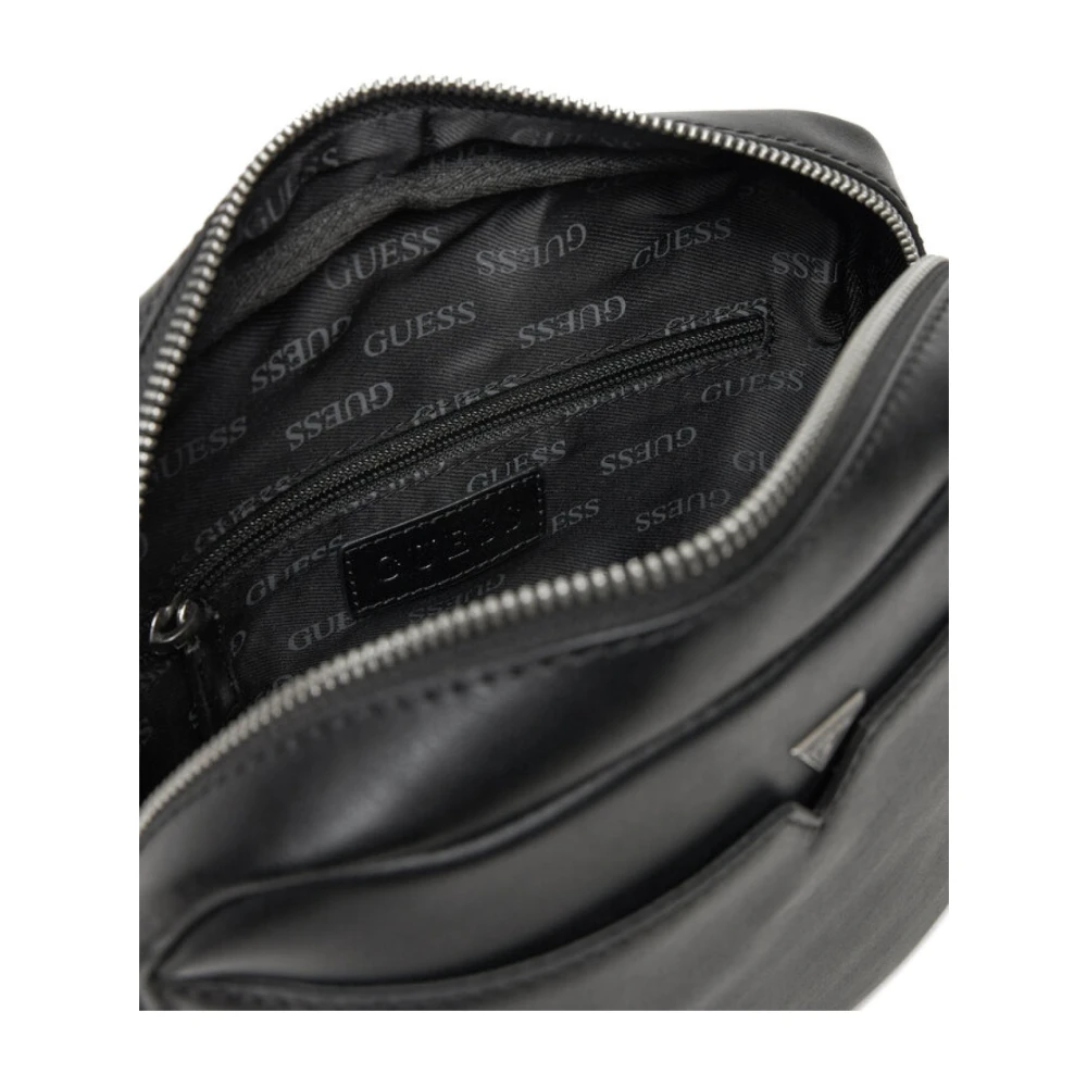 Guess Leren Schoudertas Zwart Black Heren