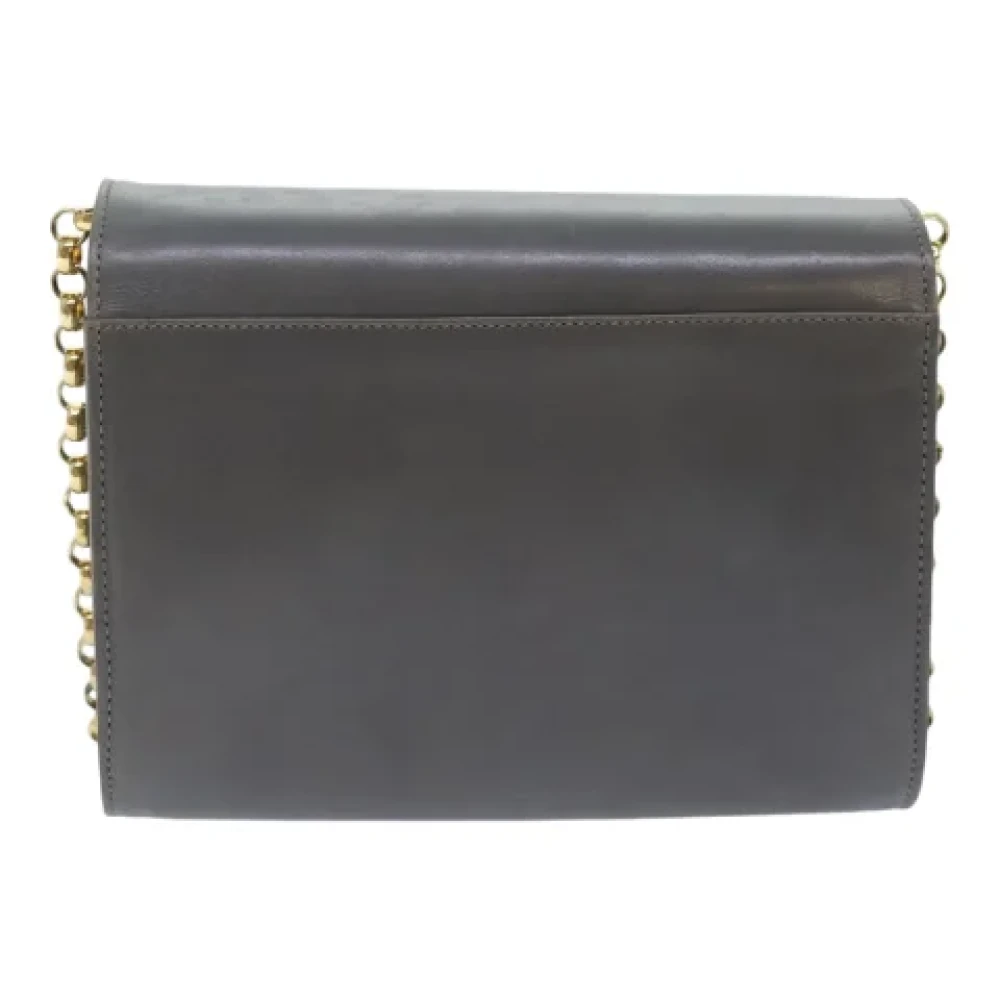 Salvatore Ferragamo Pre-owned Leather shoulder-bags Gray Dames