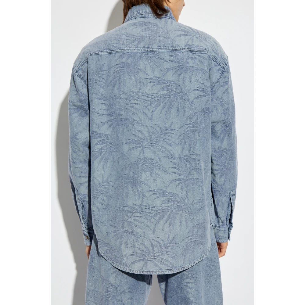 Palm Angels Denim overhemd Blue Heren