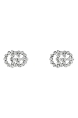 YBD481676003 - Vitt guld 18kt, diamanter - GG Running stud örhängen i 18kt vitt guld och diamanter