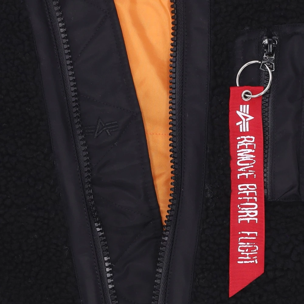alpha industries Zwarte Sherpa Mouwloze Ritsvest Black Heren