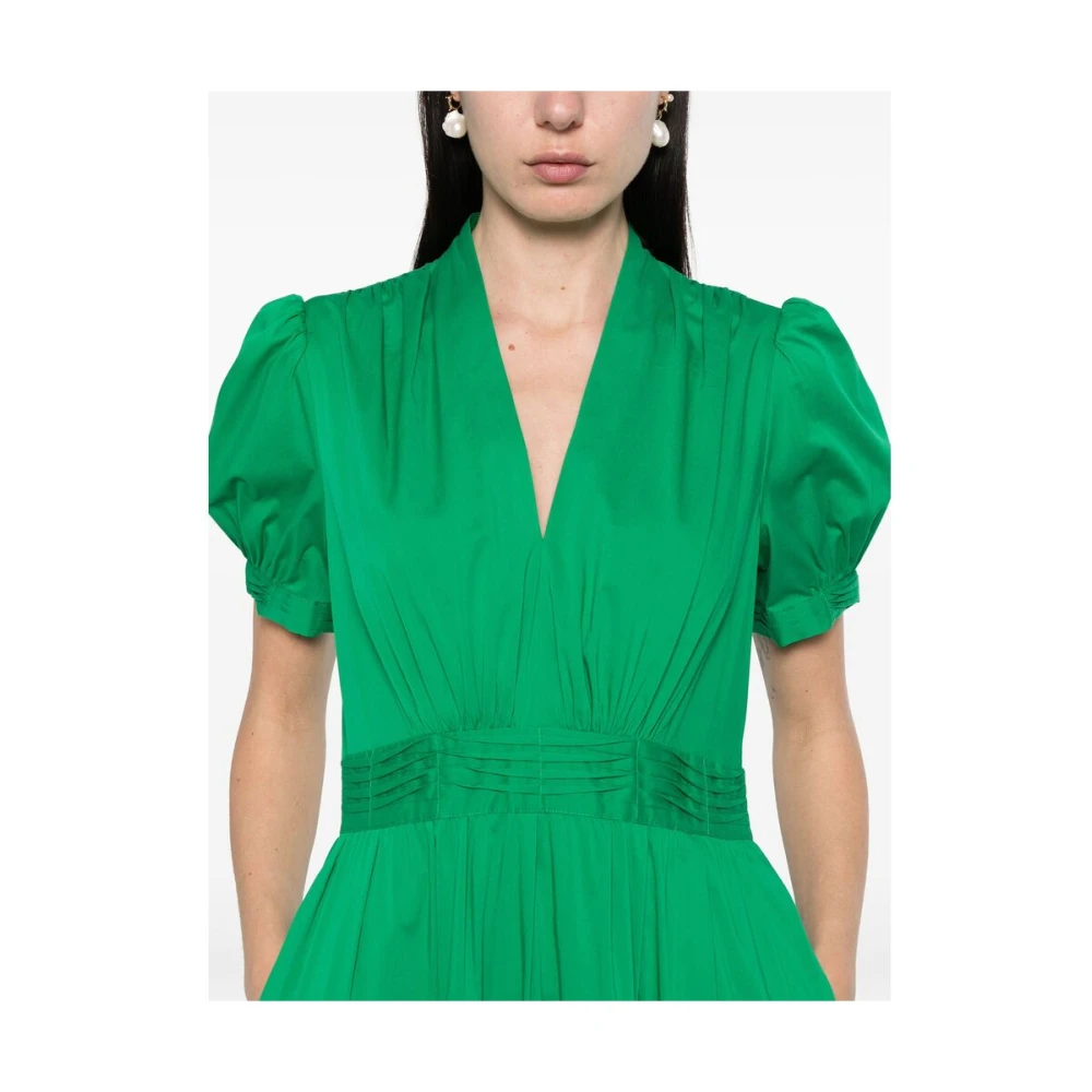 Diane Von Furstenberg Groene Gerimpelde Jurk met Elastische Tailleband Green Dames