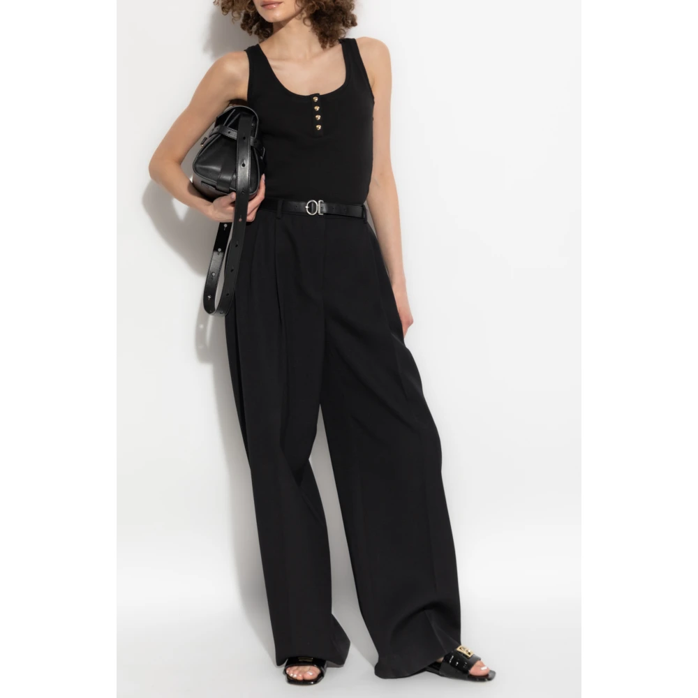 Anine Bing Geribbelde top 'Alessia' Black Dames