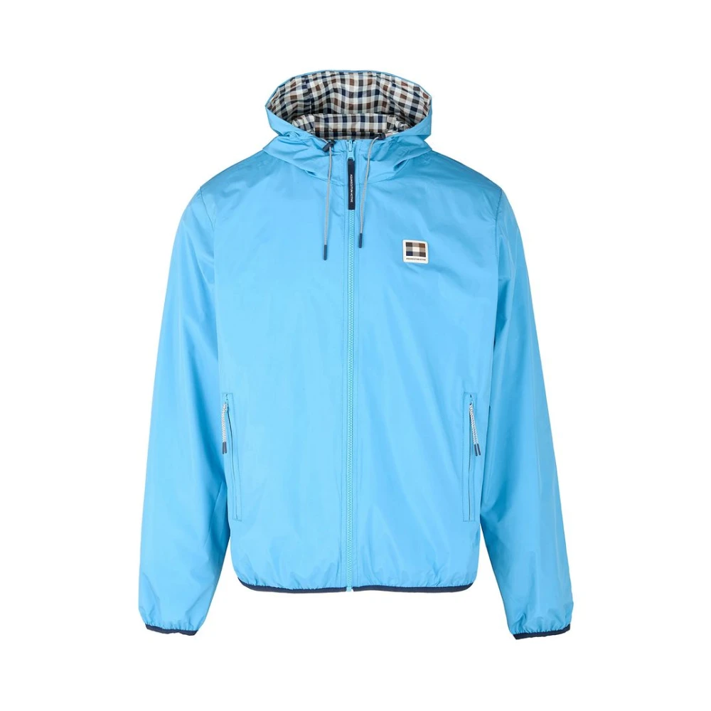 Aquascutum Mannelijk Blauw Jassen Heren, M, Nylon, Reversible Sailor Jacket