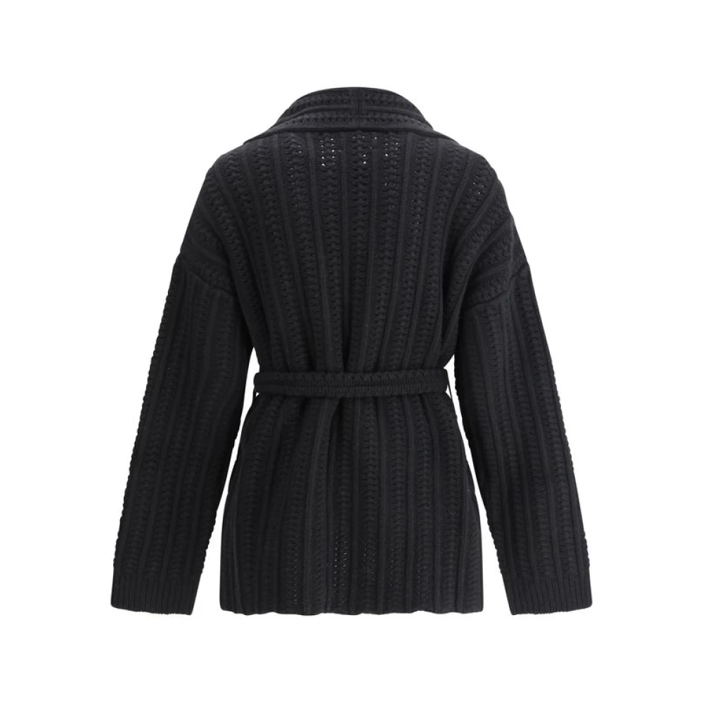 Laneus Gebreide Vest met Riem en Zakken Black Heren