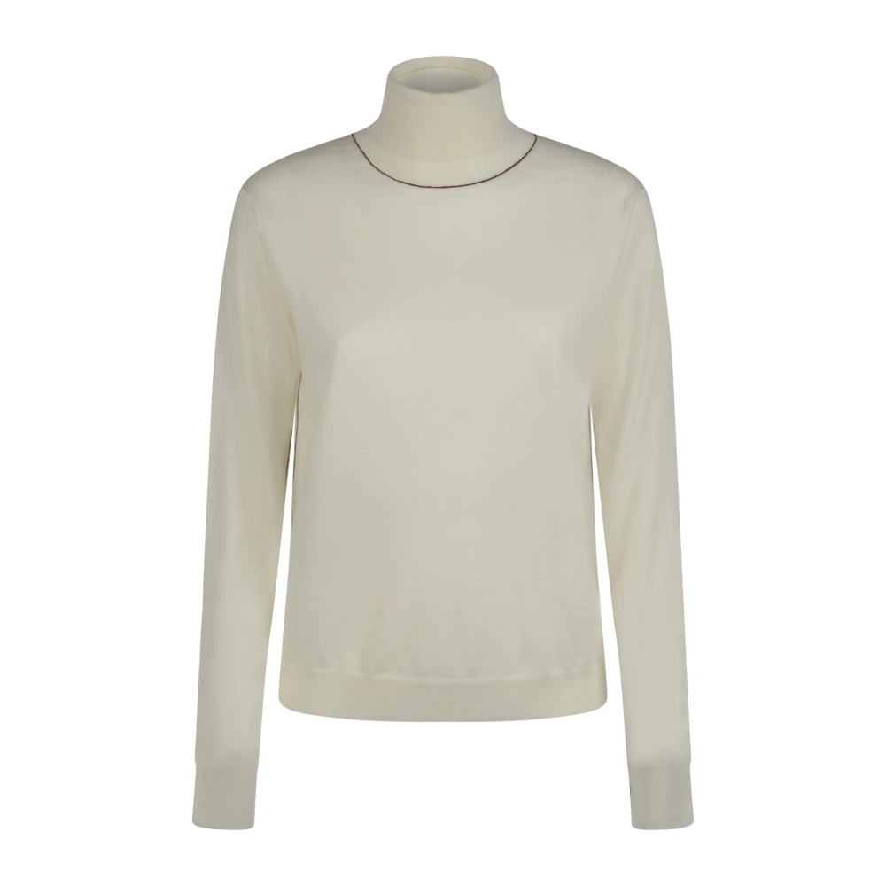 Maison Margiela Donna Bianco Dolcevita In Misto Cotone - Immagine 2