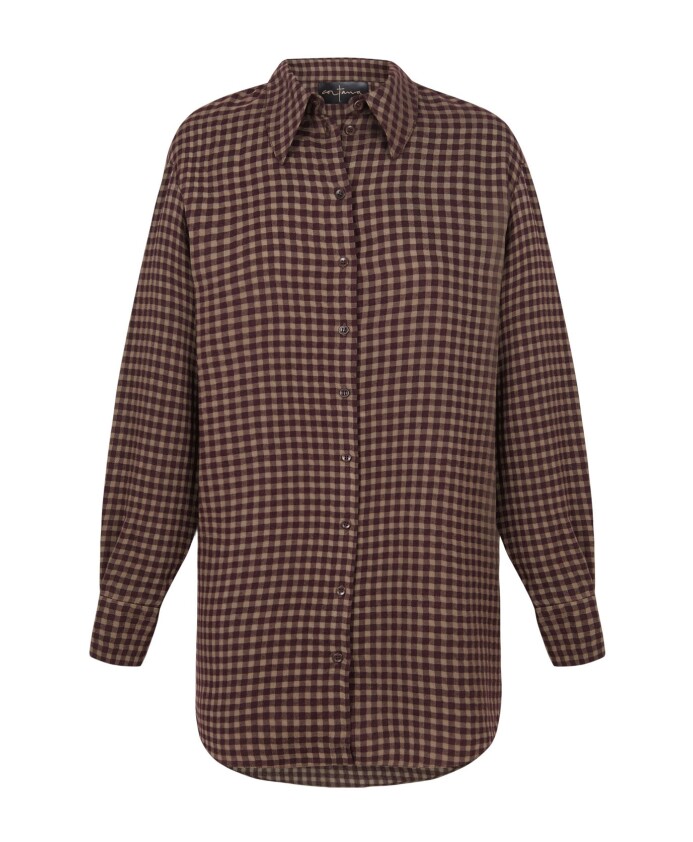 burgundy-checkered-oversized-shirt