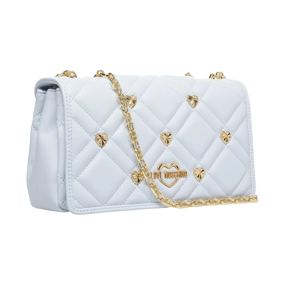 Love Moschino Blauwe Schoudertas met Stud-details Blue Dames