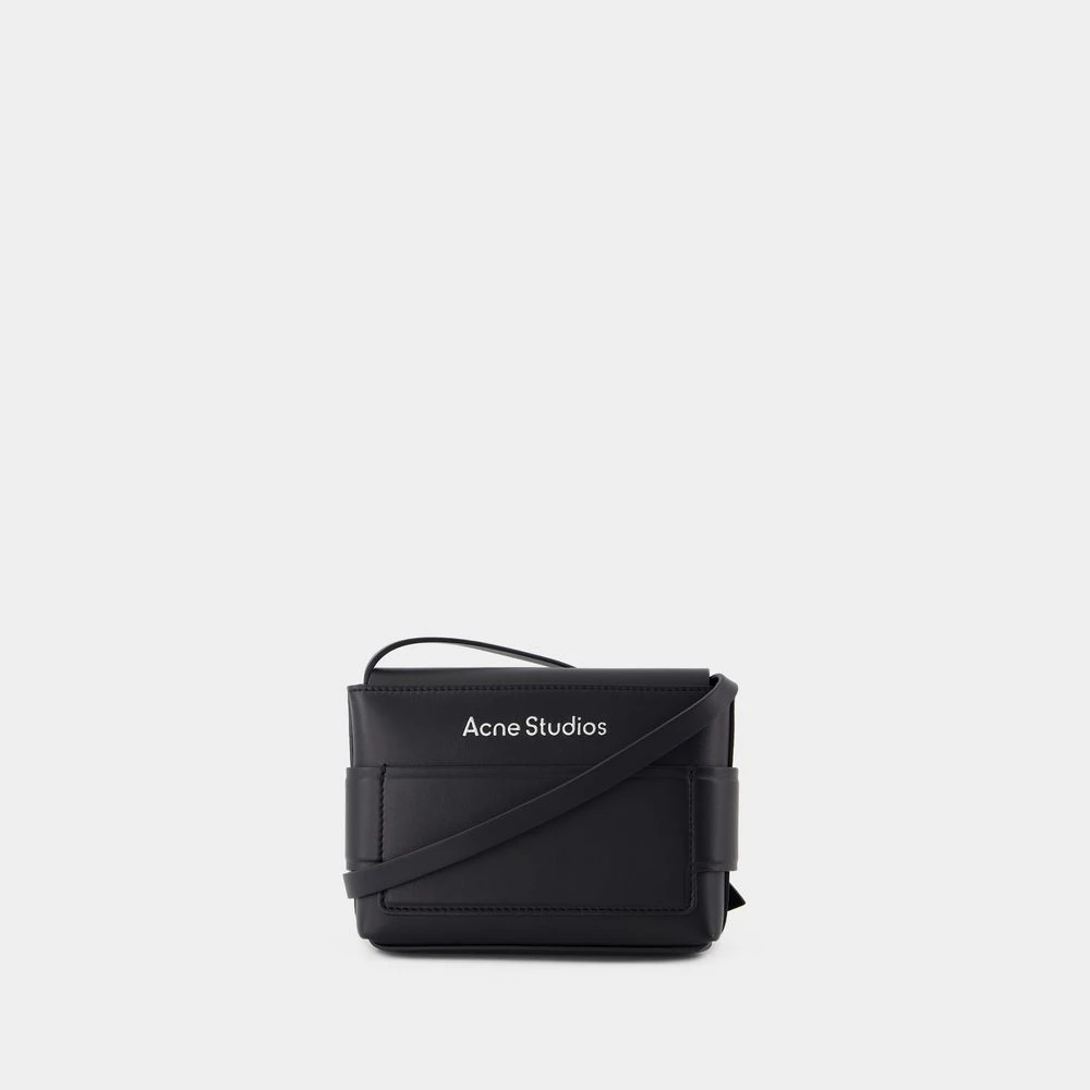 Acne Studios Zwarte Leren Portemonnee Op Ketting Black Dames