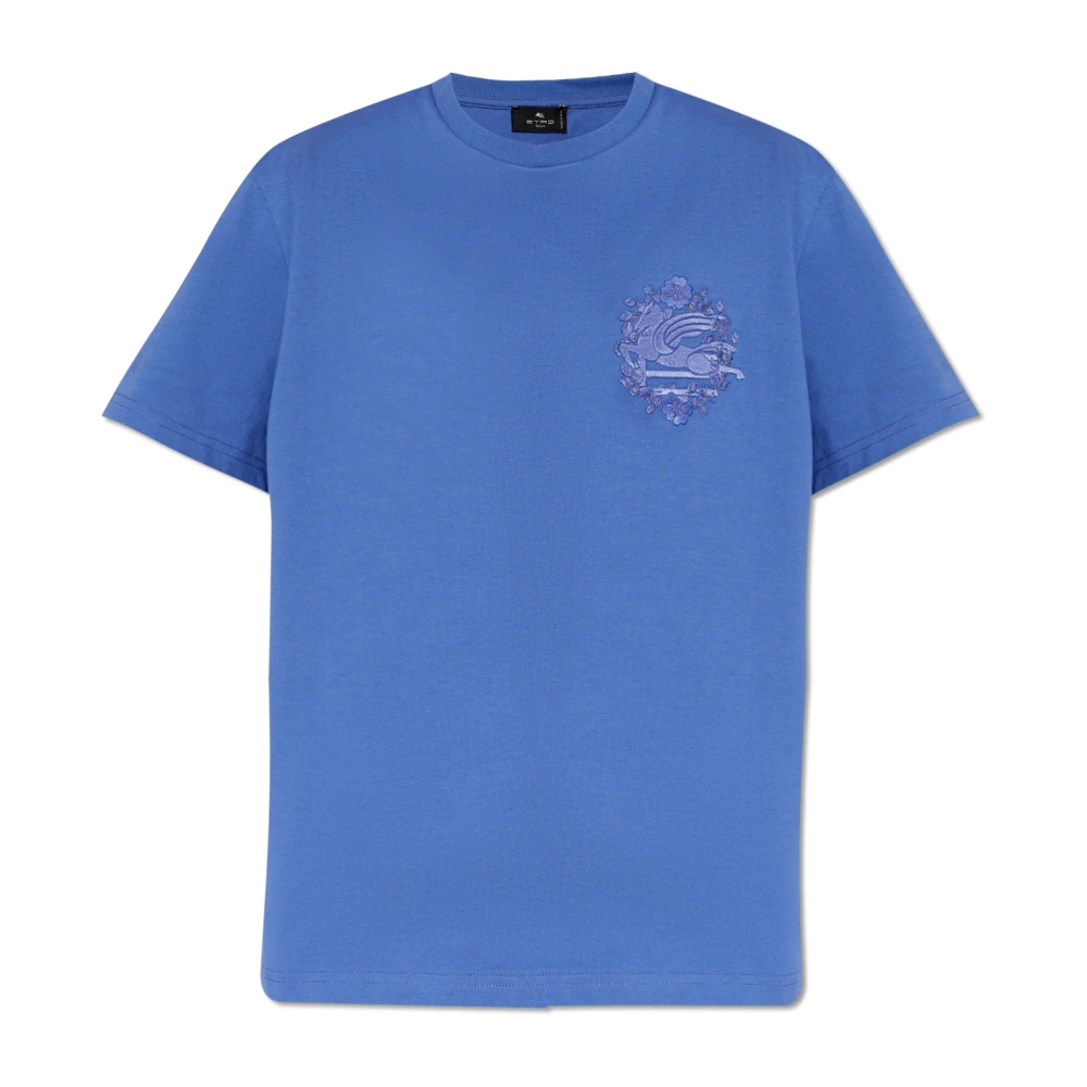 ETRO T-shirt met logo Blue Dames