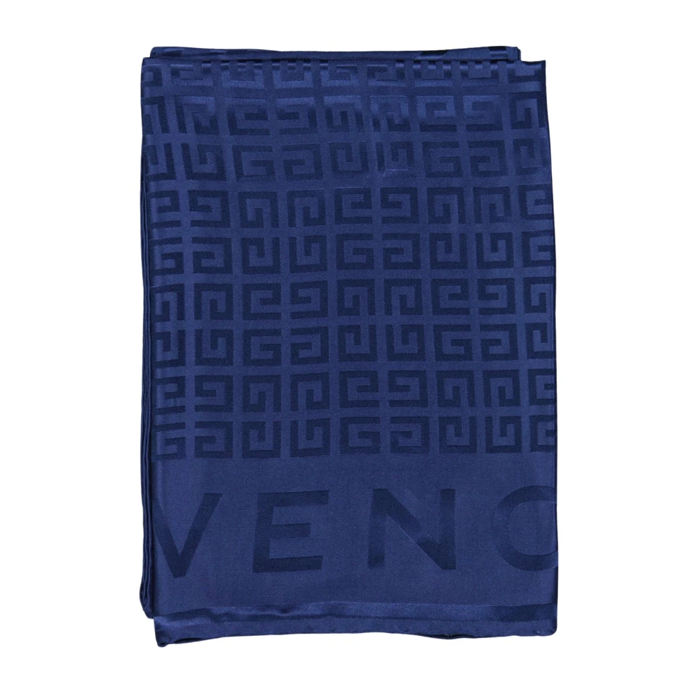 Givenchy Zijden 4G All-Over Print Sjaal Blue Dames