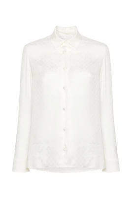 Monogram Jacquard Vit Skjorta