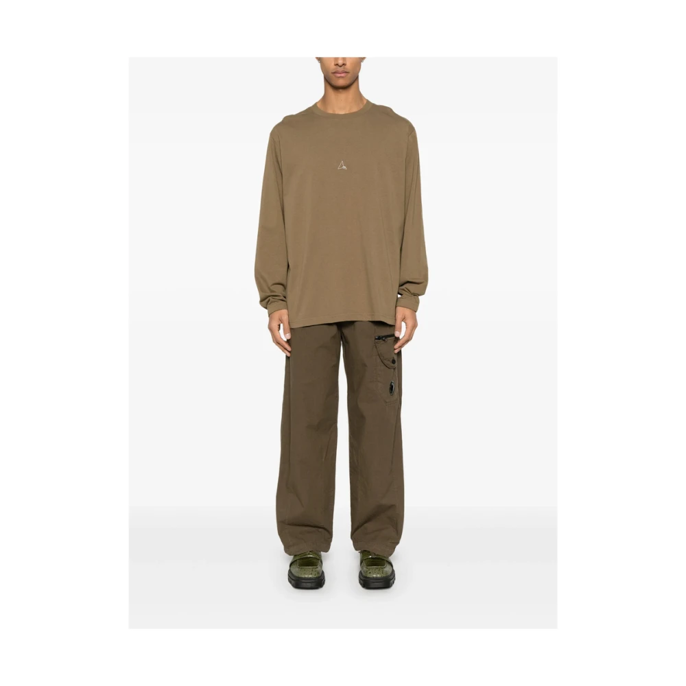 ROA Olijfbruin Crew Neck Lange Mouw Brown Heren