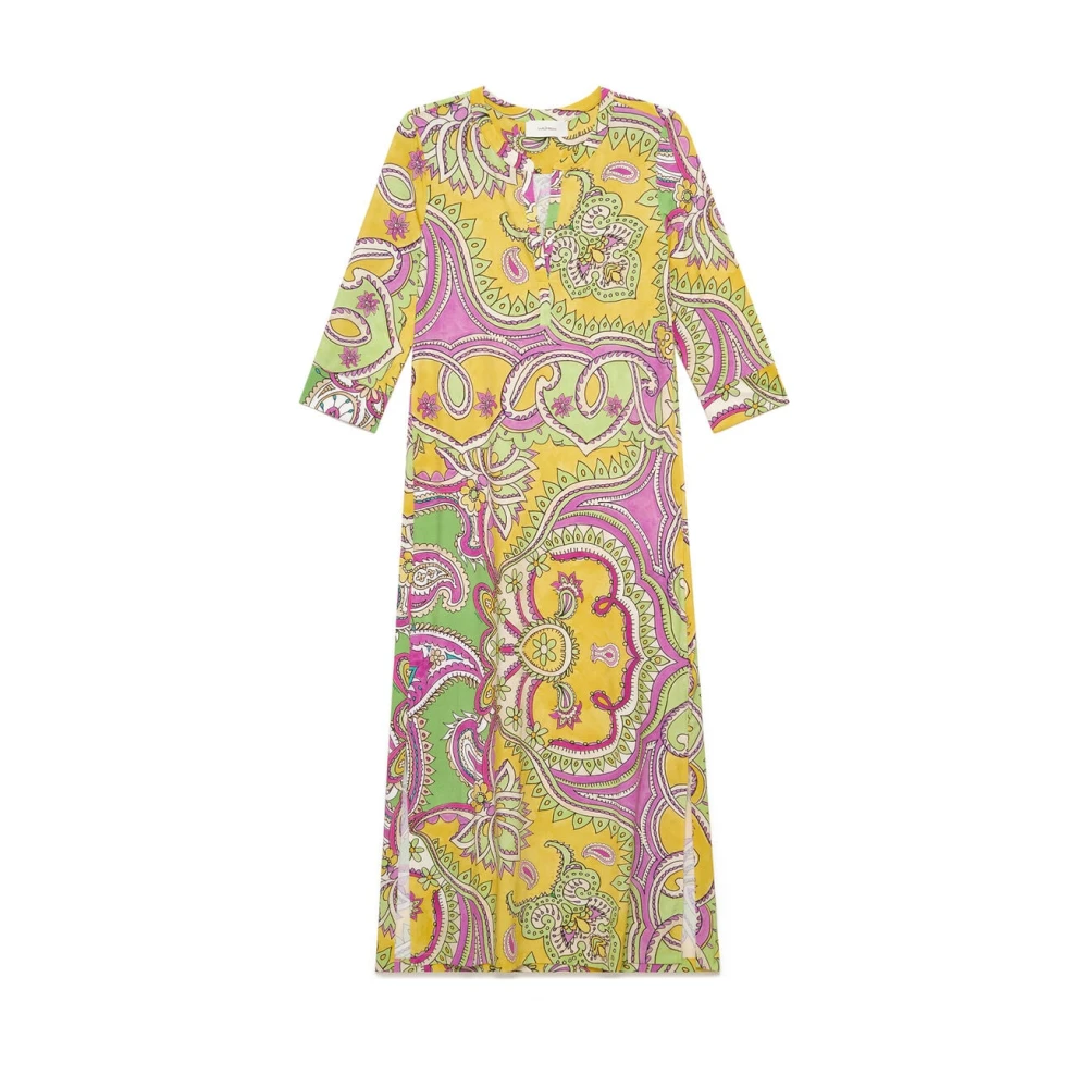 Maliparmi Vrouw Multicolor Kleedjes Dames, Veelkleurig, S, Hippie Lotus Dress