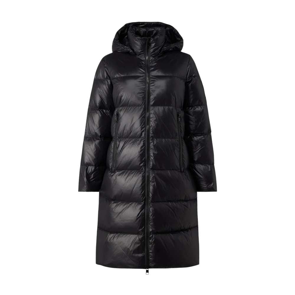 Emporio Armani Zwarte Puffer Lange Jas Black Dames