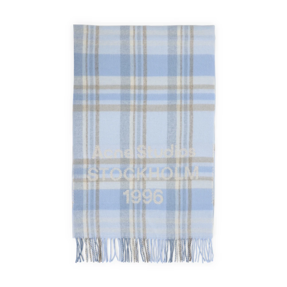 Acne Studios Women's Multicolor Winter Scarves, One Size, Check Logo Scarf - Wide