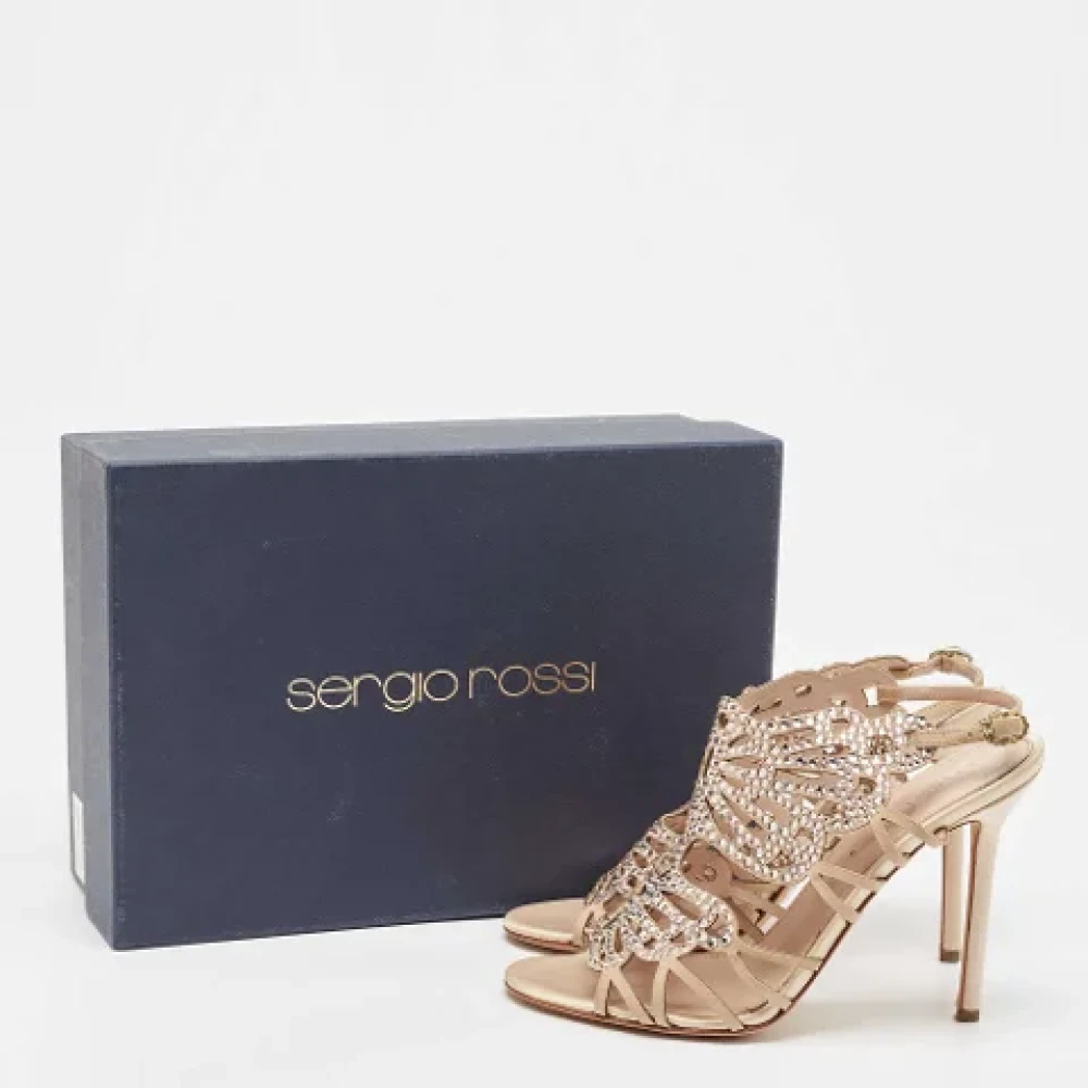 Sergio Rossi Pre-owned Suede sandals Beige Dames