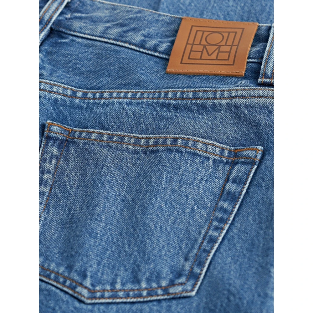 TotêMe Retro Wide Leg Denim Broek Blue Dames
