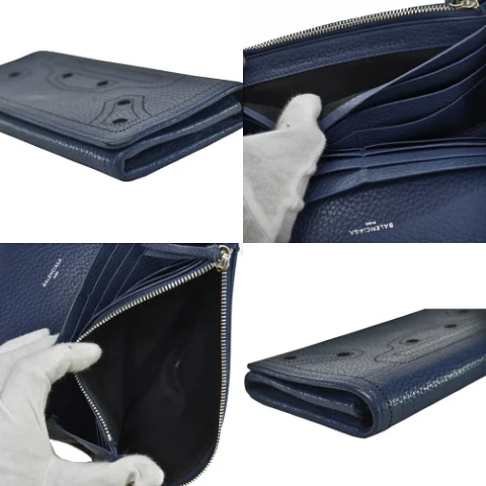 Balenciaga Vintage Pre-owned Leather wallets Blue Dames