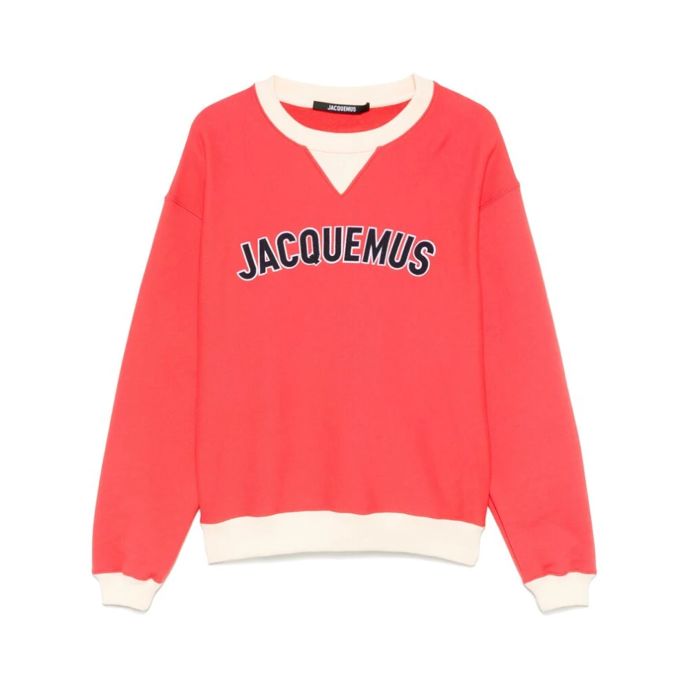 Jacquemus Klaproos Rode Crew Neck Sweatshirt Red Heren