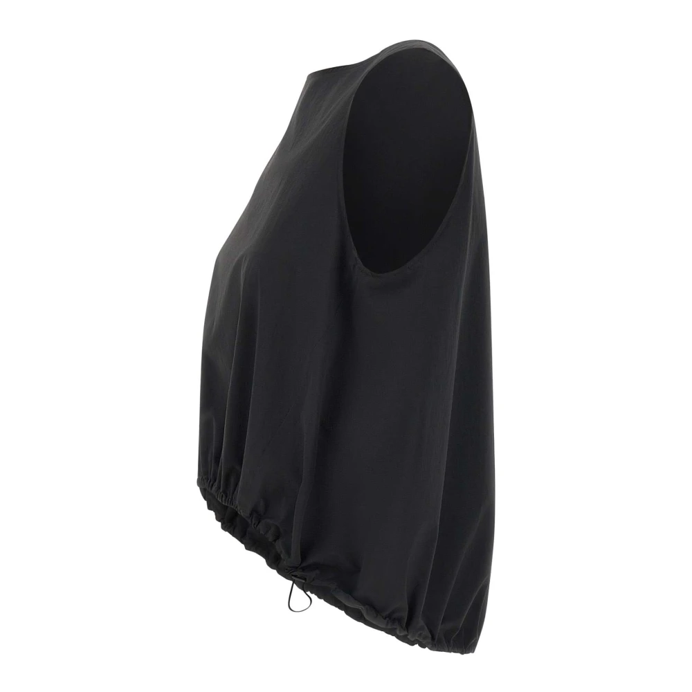 Herno Navy Blue Mouwloze Blouse Blue Dames