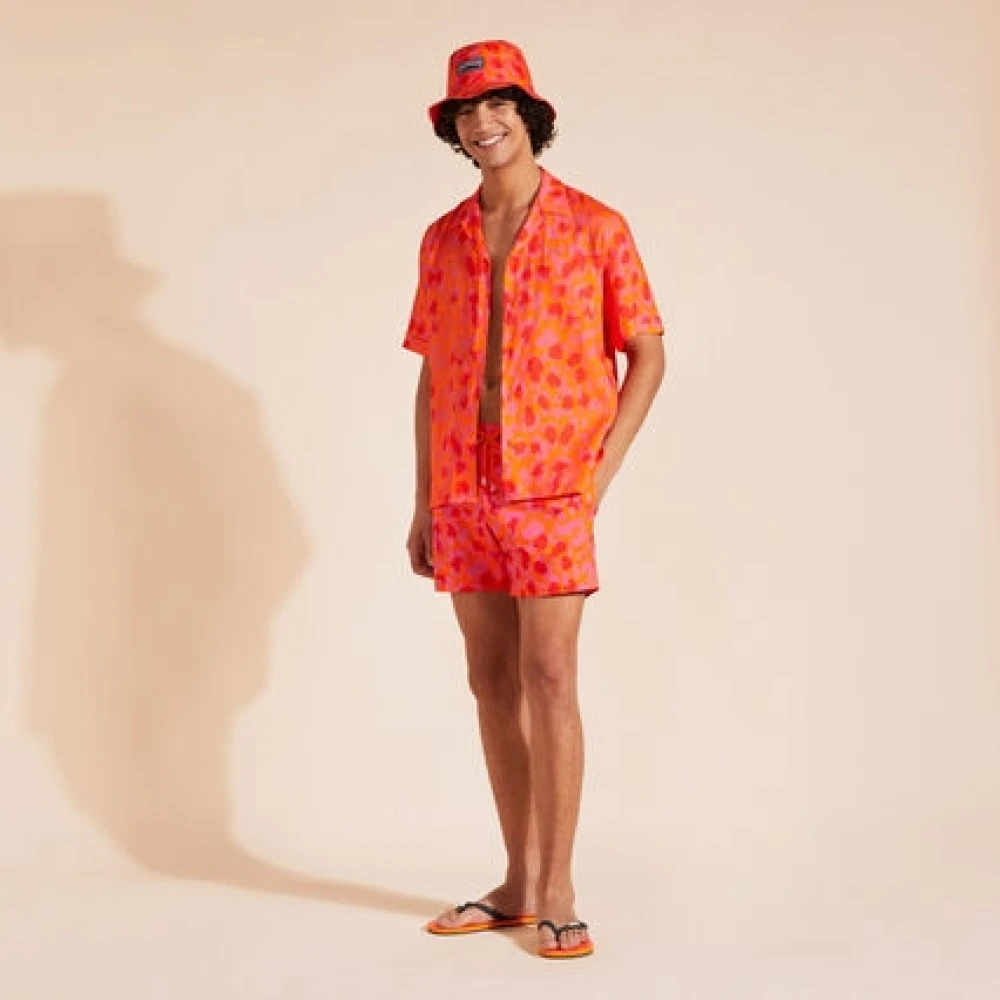 Vilebrequin Luipaardprint Zwemshorts Orange Heren