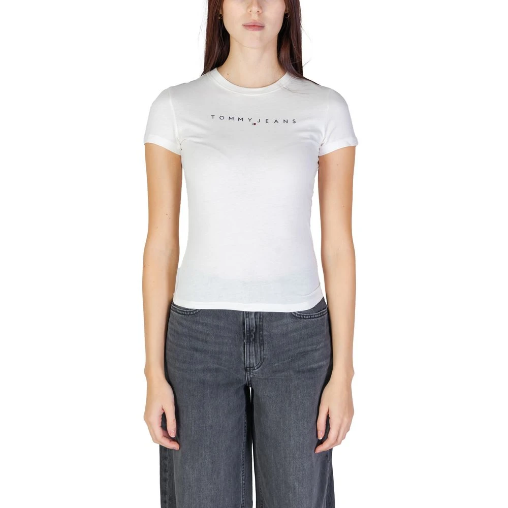 Tommy Jeans Crème Katoenen Dames T-Shirt White Dames