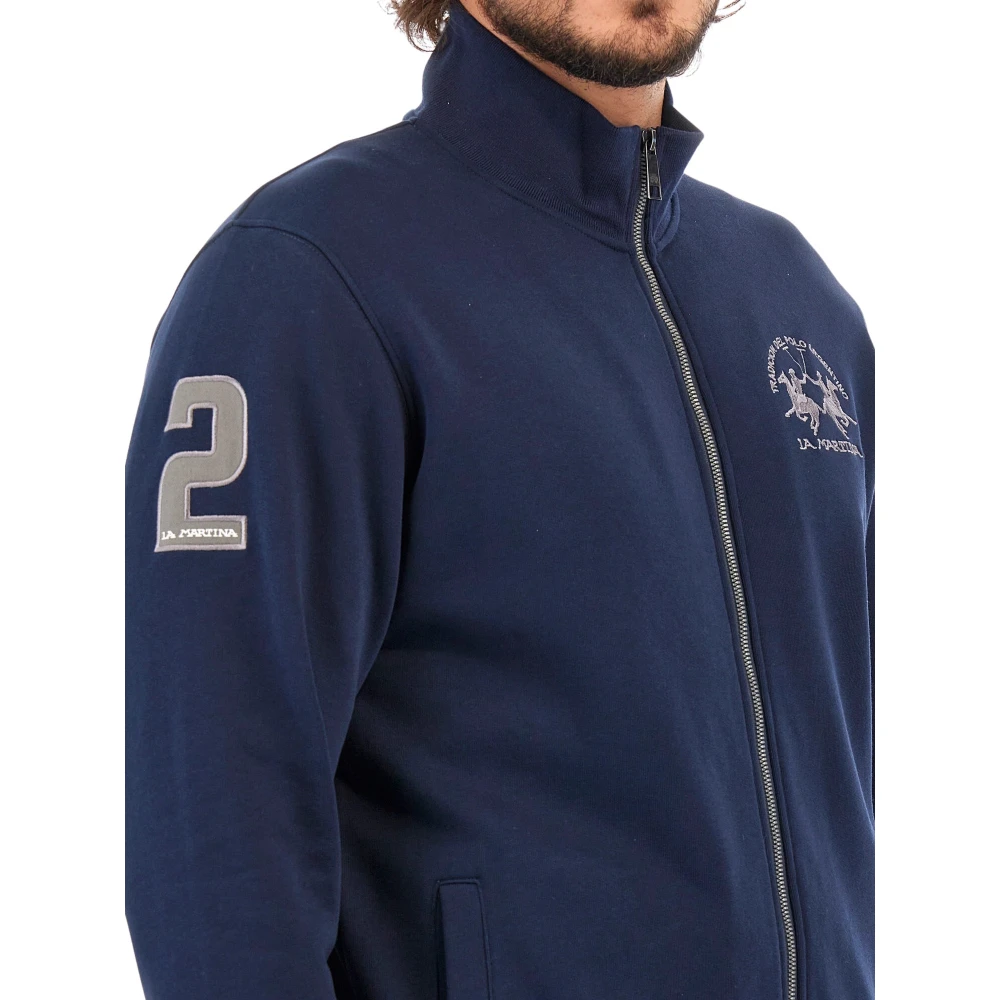 LA MARTINA Heren Zip Sweatshirt Regular Fit Raul Blue Heren