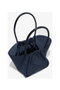 blue-ruched-tote-bag-magnetic-closure