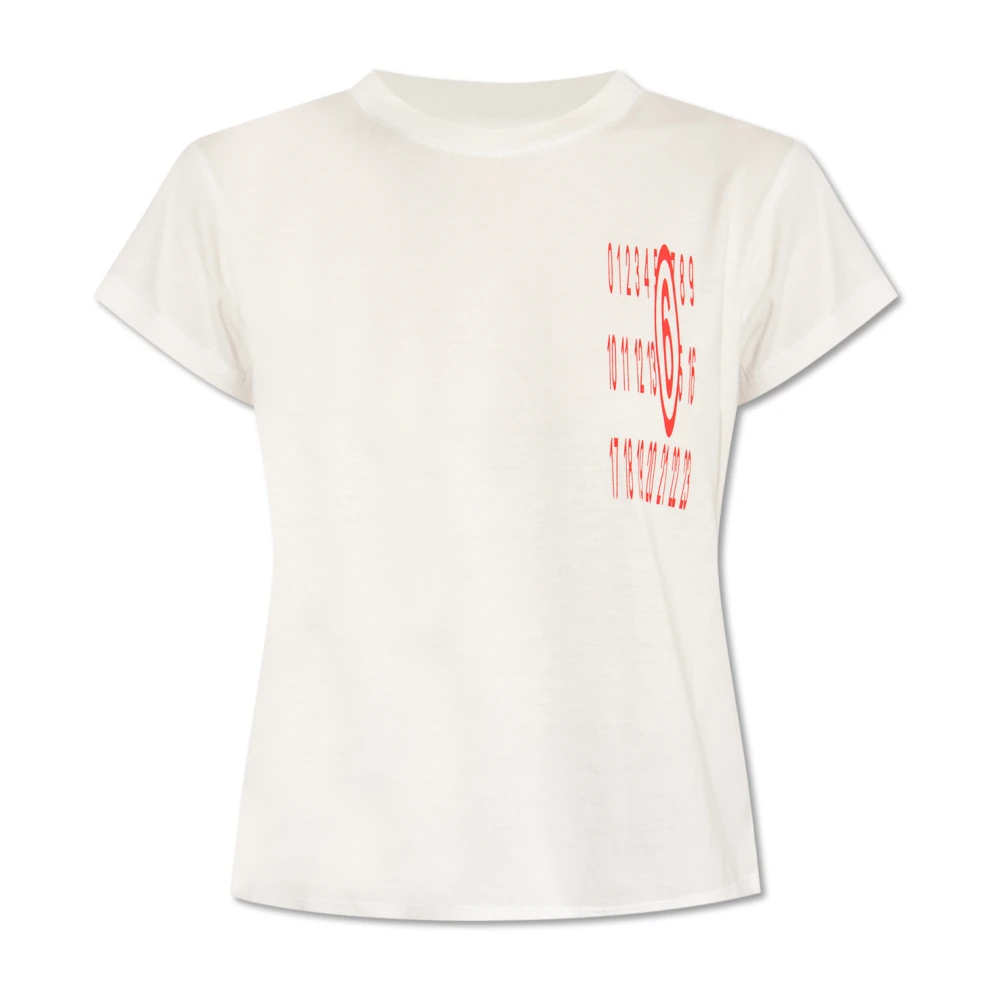 MM6 Maison Margiela Katoenen T-shirt met logo White Dames