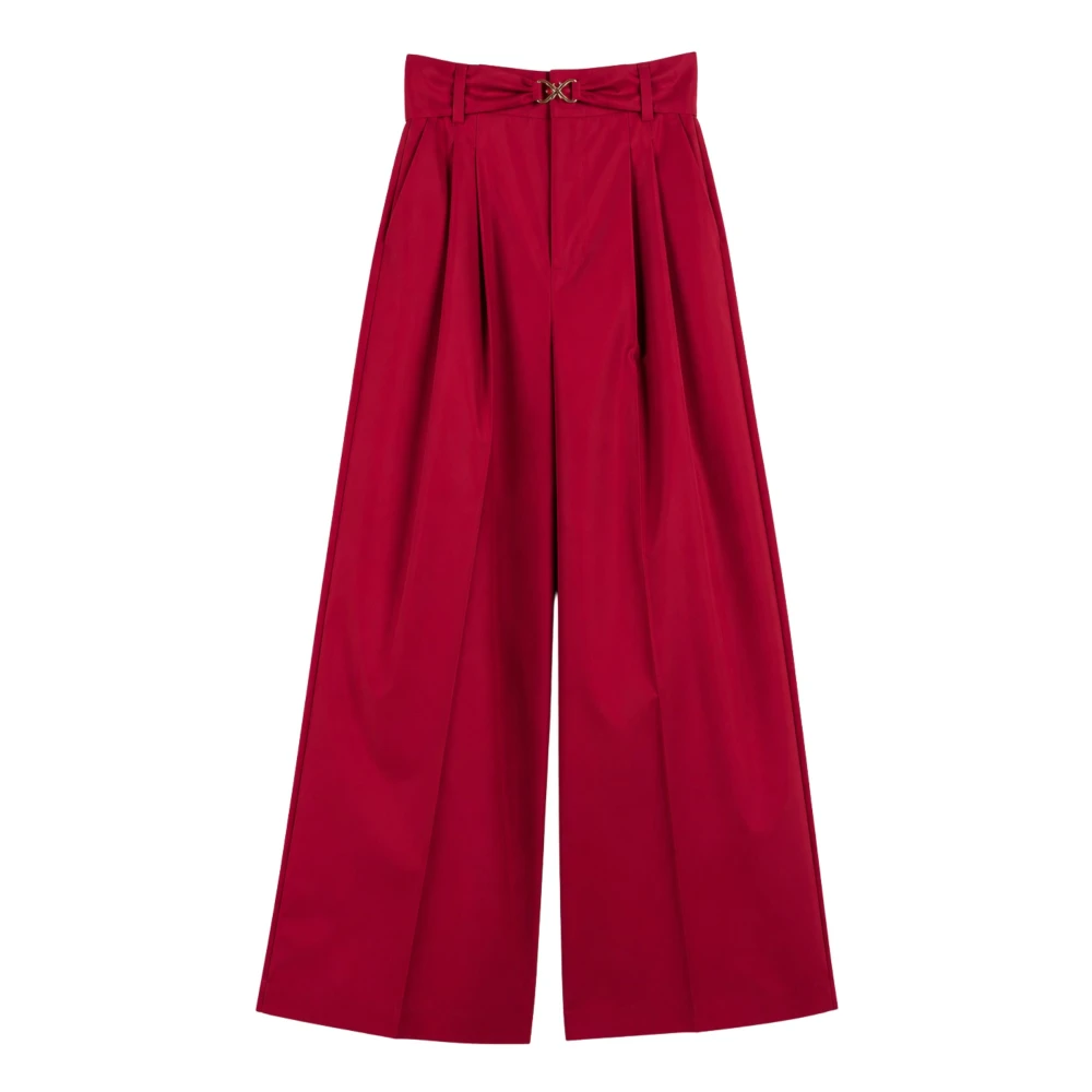 Twinset Red Wide Trousers, Female, S, High-Waist Wide Trousers