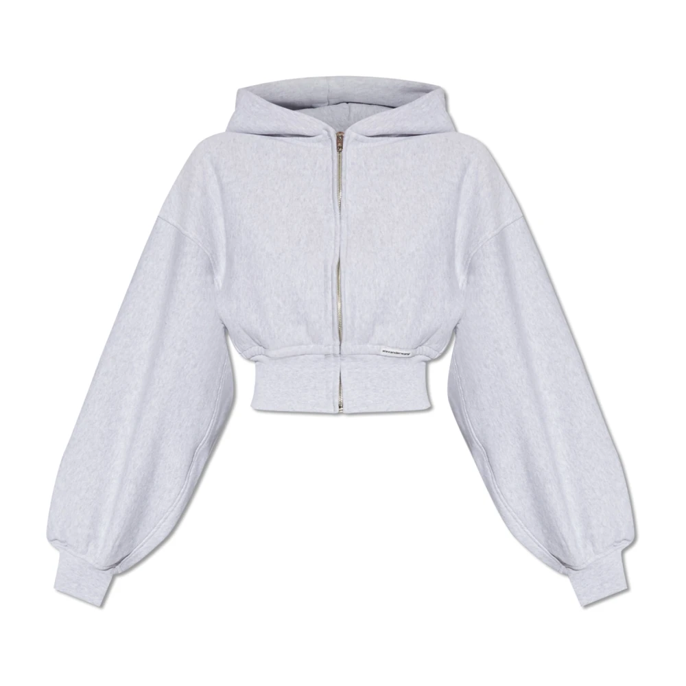 T by Alexander Wang Cropped hoodie met logo Gray Dames