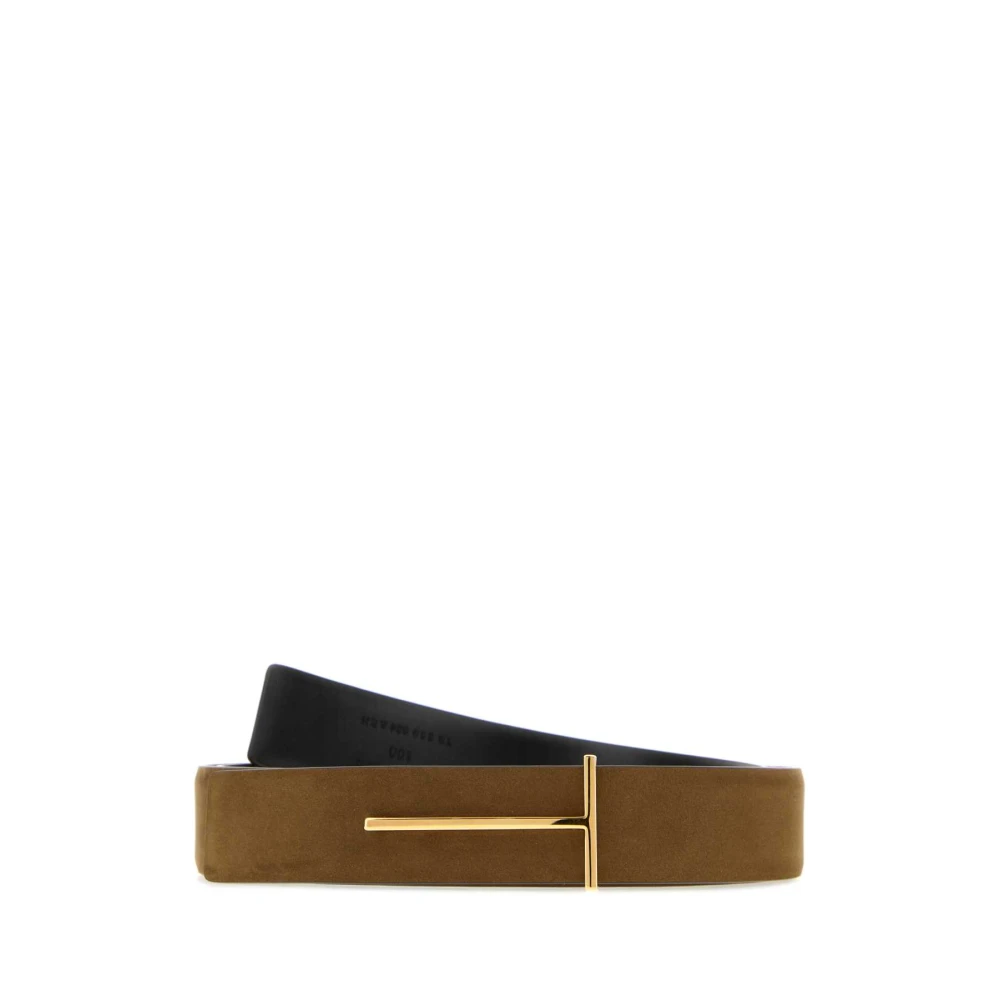 Tom Ford Men's Brown Reversible Logo Belt - Belts - 105 Cm - Accessories