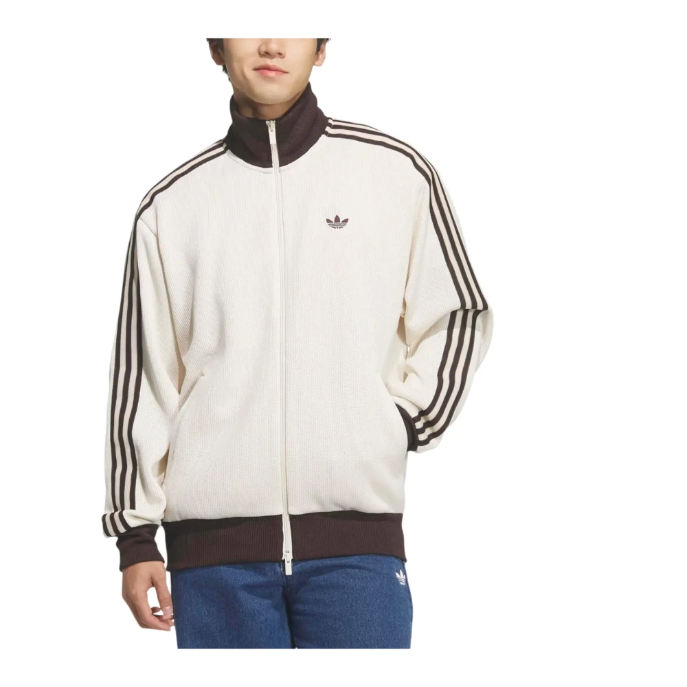 Adidas Mannelijk Wit Hoodies & Sweatvesten Heren, S, Katoen, Firebird Knit Track Top