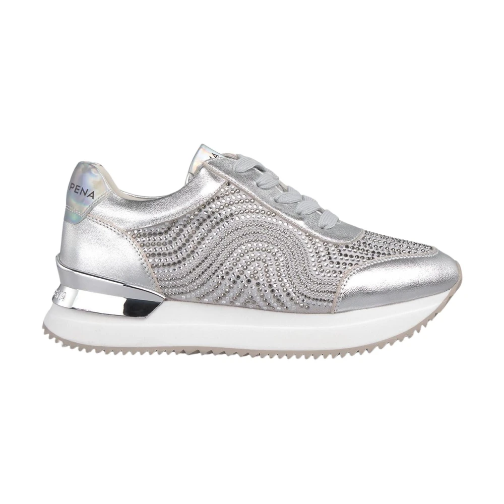 Alma EN Pena Sneaker met strass-print Dames Schoenen Grijs