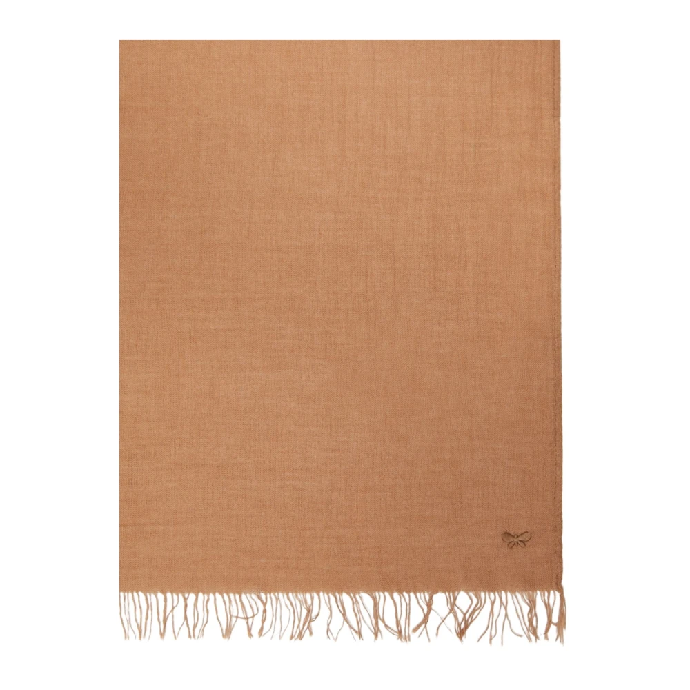 Max Mara Weekend Elegant Cashmere Blend Sjaal met Logo Brown Dames