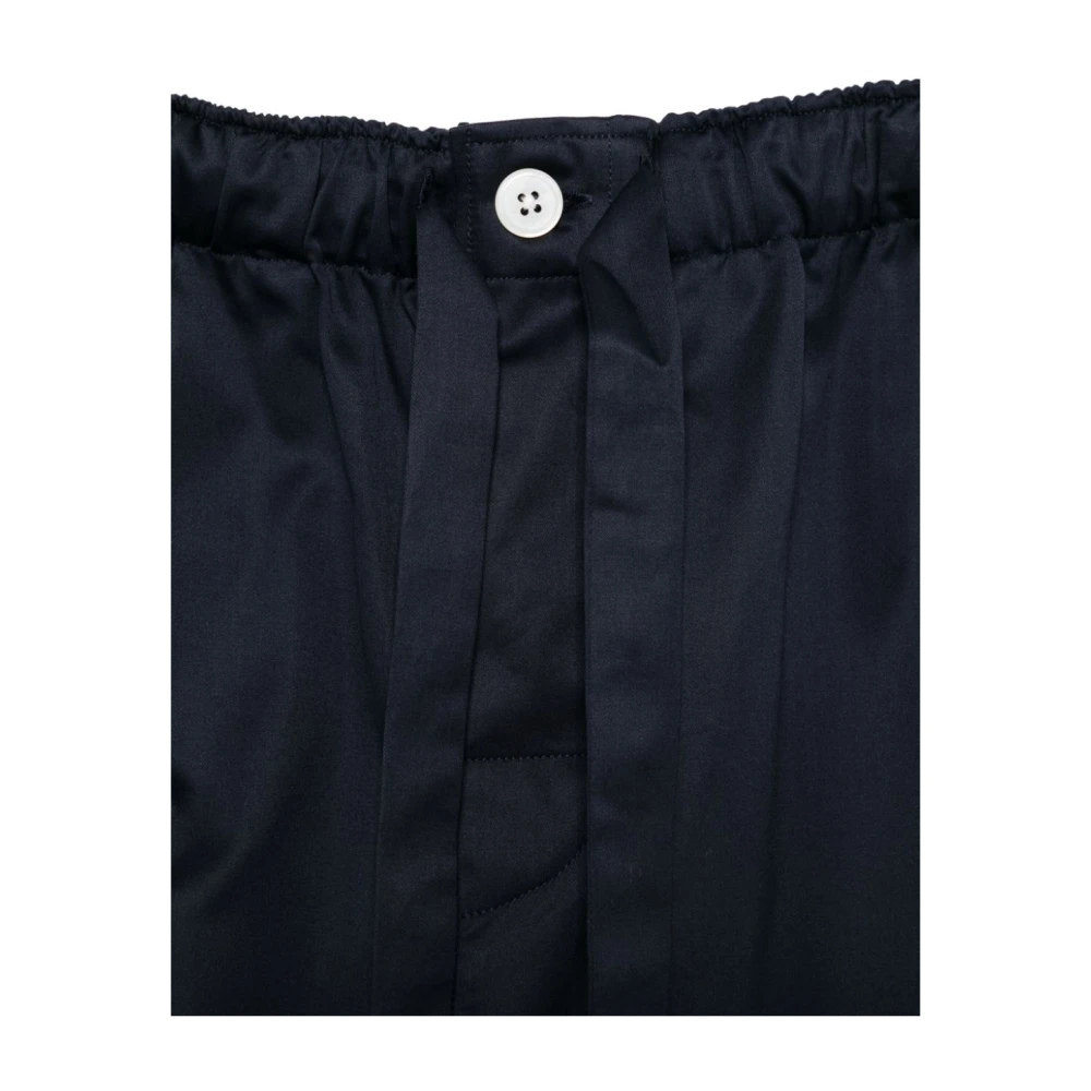 Tekla Blauwe Satijnen Pyjamabroek met Koord Blue Dames