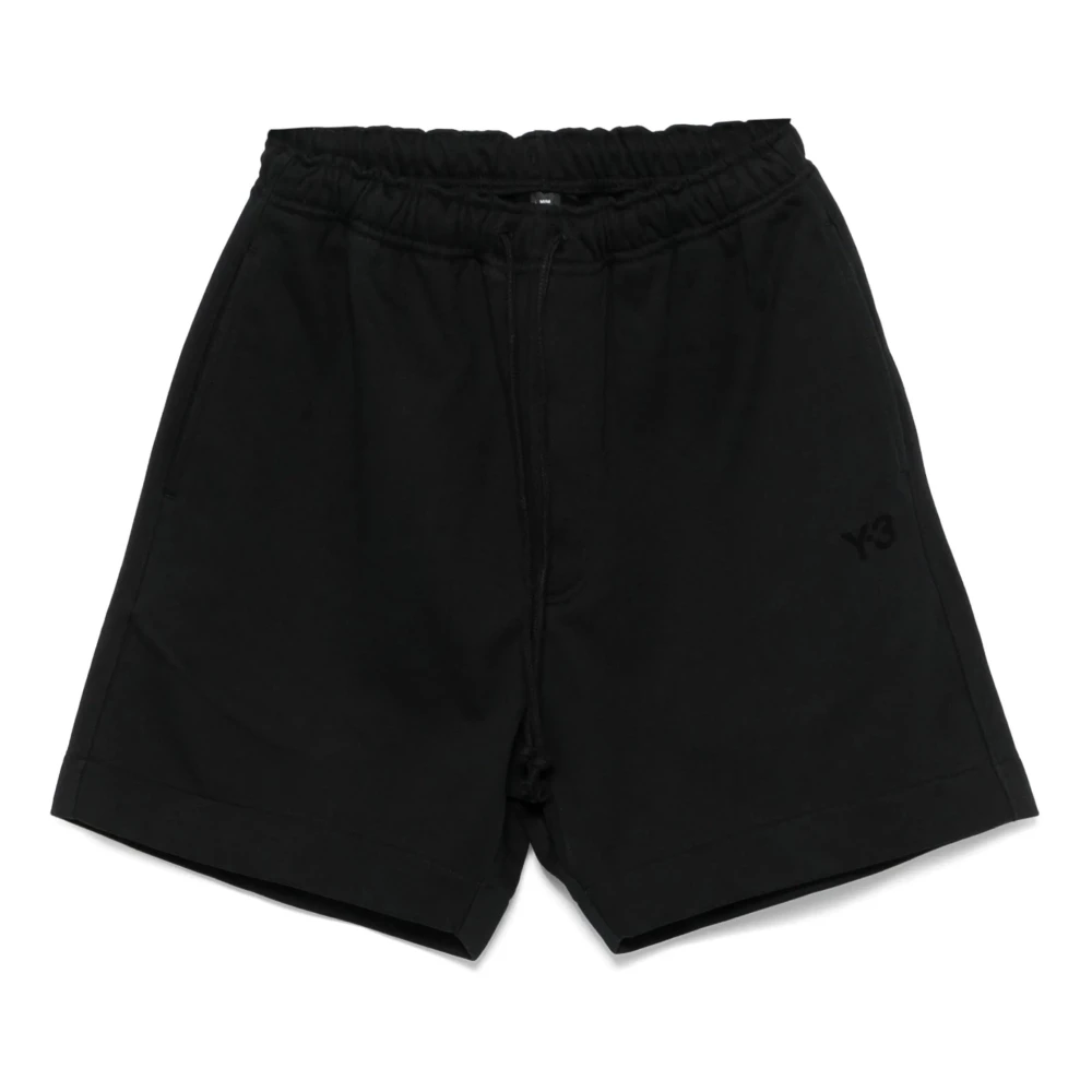 Y-3 Luxe Logo-Print Track Shorts Black Heren