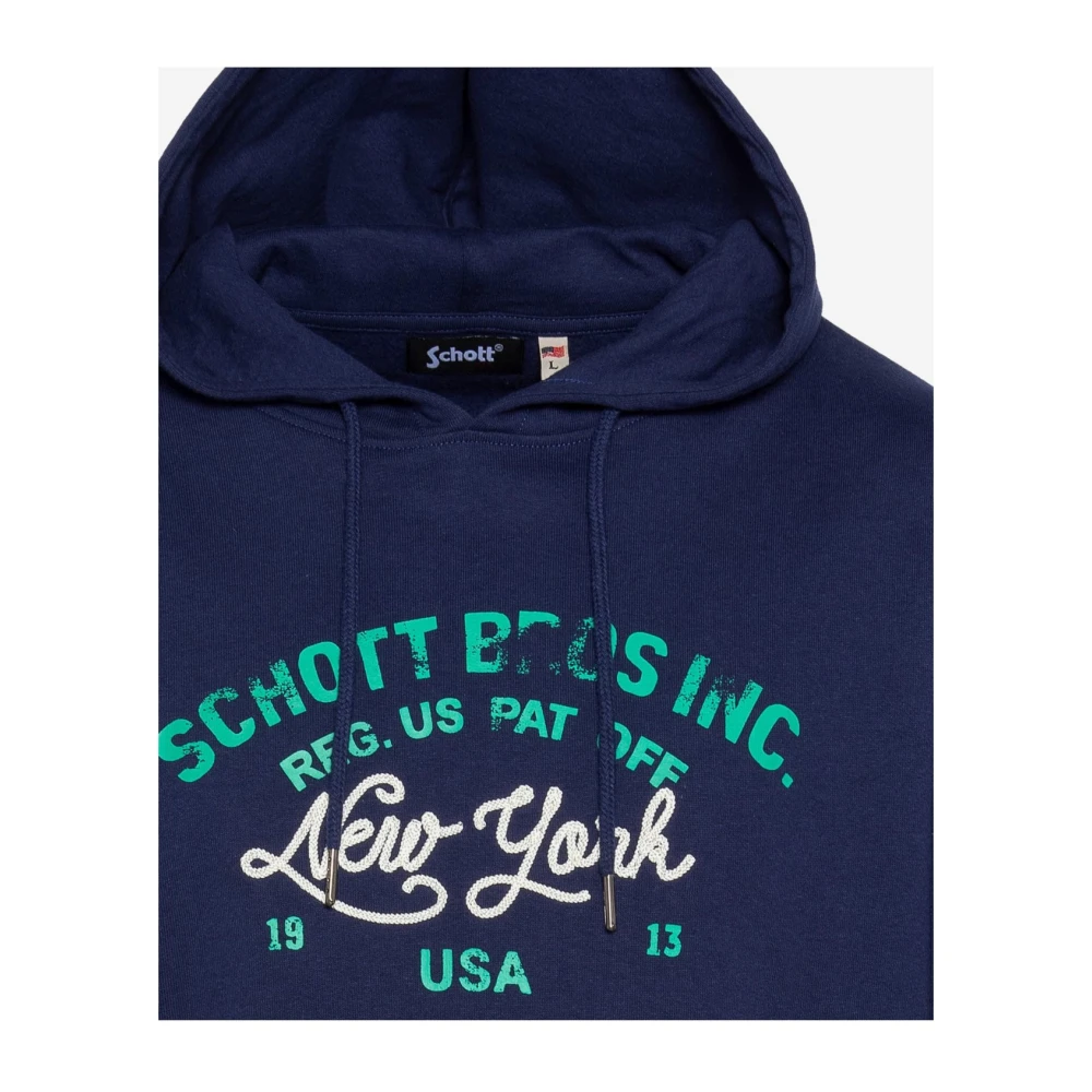 Schott NYC Spencer Hoodie Blue Heren