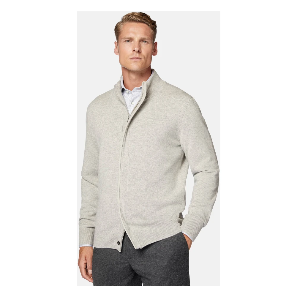 Boggi Milano Full Zip Jumper Gray Heren