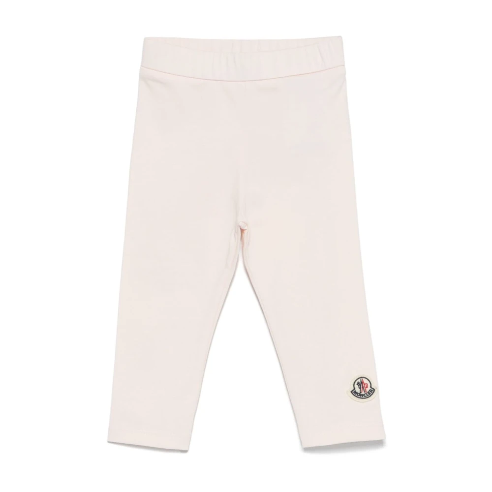 Moncler Pink Enfant Leggings With Appliqué - Male - Leggings - 9 M - Kids