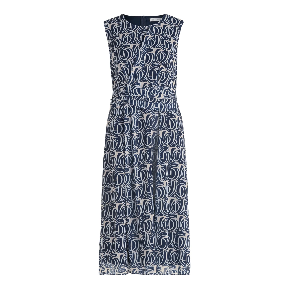 Betty & Co Mouwloze chiffon jurk Blue Dames